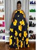 Plus-size Casual Dress For Women, A-line Dress With Wide Skirt And Halter Neck Tie - With Pockets_ecoleips.com