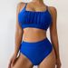 2024 Solid Color High Waisted Bikini Sexy Swimwear Two Piece Swimsuit for Women European And American Style Export_ecoleips.com