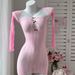 Aria Basics Yue Die European And American Foreign Trade Sexy Lingerie One-piece Mesh Outfit Sweet Girl Slim-fit Striped Heart Bow_ecoleips.com