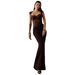 Women's Clothing Vietnamese Niche Design Thai Boutique Sexy Lace Square Neck A-Line Slimming Dress For Brides And Bridesmaids_ecoleips.com