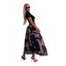 2025 New INS Style Mesh Print Waist-Cinching Flared Casual Midi Skirt_ecoleips.com