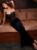 Mozision Long Sleeve Backless Sexy Maxi Dress Women Gown Elegant Lace Print Off-shoulder High Waist Ruched Bodycon Club Dresses_ecoleips.com