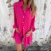 Verve 2025 New Women's Casual Solid Color Cotton Linen Shorts Long Sleeve Wrinkled Fabric Shirt Two-Piece Set_ecoleips.com