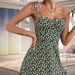 Women's Elegant Spaghetti Strap Dress Stylish Floral Print Sexy Slim‑Fitting Design For Feminine Look_ecoleips.com