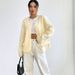 AC672 European And American French Style Early Spring New Velvet Casual Fashion Loose Solid Color Round Neck Cardigan_ecoleips.com