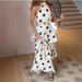 Comfortable Elegant Polka Dot Print Halter Neck Sleeveless Top And Cake Skirt Set for Women European American Style 2026 Foreign Trade_ecoleips.com