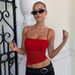 Women's Summer Off-Shoulder Camisole Top Solid Color See through Mesh European American Style Ruched Tight Fitting_ecoleips.com