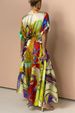 Silk Shirt Skirt Fashion Casual Printed Three Quarter Sleeve Top Two Piece Suit_ecoleips.com