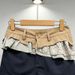 High-Waisted Layered Ruffle Shorts For Women, False Two-Piece Design Raw Edge Denim Hot Pants, Sweet & Edgy Summer Fashion_ecoleips.com