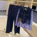 Women's Clothing Modest Set Plus Size Denim Jacket And Jeans Two Piece Set For Women Diamond Design Layering Autumn Style Two Piece Set_ecoleips.com