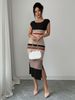 Women's Clothing Mid-Length Knit Skirt Style Casual Fashion Summer Dress Colorful Striped Slit Design Hot Selling_ecoleips.com
