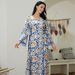 NC101 Retro Style Slimming Waist Dress With Tie Belt Design Women's Clothing Muslim Fashion Relaxed Everyday Wear Comfortable Feshion_ecoleips.com