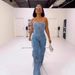 Women's Clothing New Tube Top Multi Pocket Workwear Jeans Jumpsuit Suit Multi Button_ecoleips.com