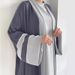 Verve Cardigan Robe Clothing Dubai Women's Muslim Long Dress Abaya Two-Piece Set_ecoleips.com