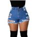 Women's Clothing Women's High-Waisted Ripped And Frayed Hem Shorts Summer Trendy Style Denim Jeans For Formal & Casual For Women_ecoleips.com