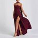 New Tube Top Solid Slit Dress Fashion Sexy Backless Halter Neck Ribbon Dress Summer Elegant Holiday Party For Women Dresses Robe_ecoleips.com