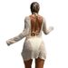 Women's Clothing Long Sleeved Sexy Backless Bikini Cover Up Three Piece Suit With Bikini Swimsuit_ecoleips.com