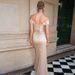 Women's Clothing 2025 Summer New Fashion Sexy Back-Tie Slit Solid Color Strap Dress Wholesale_ecoleips.com
