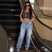 Women's High-end High-waisted Elastic Loose Wide-leg Slimming Floor-length Jeans_ecoleips.com