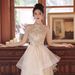 Champagne Ball Gown For Women, Elegant Puffy Princess Party Dress For Pageants, Piano Recitals, Hosting, Banquets_ecoleips.com