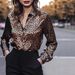 Aria Basics Aria Basics Cross-Border 2025 New Printed Leopard Print Spring Autumn Casual Fashion Shirt European And American Women's_ecoleips.com