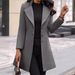 Long Lapel Solid Color Slim Women's Woolen Coat Coat Women_ecoleips.com
