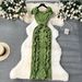 Women's Clothing High End Dress High End Luxury Niche Pleated Three Dimensional Ruffles Slim Long Temperament Dress_ecoleips.com