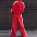 Women's Casual Solid Color V-Neck Top With Drawstring Jogger Pants Two-Piece Lounge Set – Comfortable & Stylish Sportswear For Everyday Wear_ecoleips.com