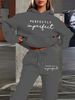 Women's Autumn And Winter Fashionable Casual PERFECTLY Letter Printed Thick Fleece Warm Hooded Sweatshirt+sports Pants Set-756_ecoleips.com