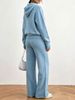 Rib Knit Hooded 2 Piece Set, Lightweight Loungewear_ecoleips.com