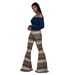 K Fashion Pattern Printed Women's Trousers With A Slight Flare; Long Bell-bottom Pants_ecoleips.com