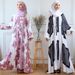 Women’s Clothing New Style Printed Long Skirt Printed Pleated Lantern Sleeves Loose Casual Robe Dress_ecoleips.com