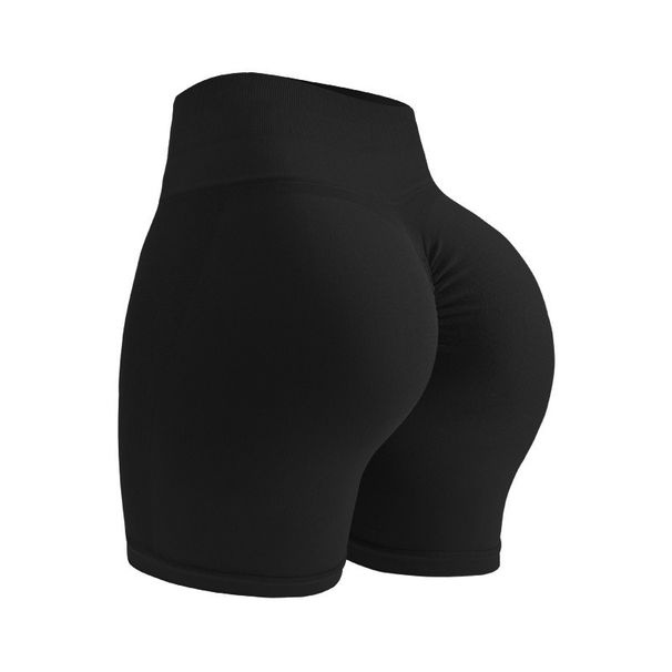Cross-border Summer Outdoor Yoga With Peach Butt And Tummy Control, High-waisted, High-elastic Seamless Sports Shorts_ecoleips.com