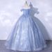 New One Shoulder Puffy Skirt Adult Performance Evening Dress_ecoleips.com