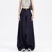 Dark Blue American-style Loose Wide-leg Jeans For Women, 2026 New Model, With A Drapey, Casual, Floor-length_ecoleips.com