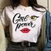 New European And American Foreign Trade Products: Women's Plus-size T-shirt With Eyelash Print, Round Neck, Cartoon_ecoleips.com