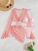 2026 New Long-sleeved Blouse Beach Sunscreen Women's Four-piece Set European And American Ruffle Edge Swimsuit Women_ecoleips.com