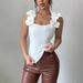 Women's Clothing Summer New Style Fashion Temperament Leisure Three Dimensional Flower Decoration Knitted Sleeveless Top_ecoleips.com