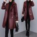 Women's Clothing Women's Faux Fur Leather Jacket Winter Coat – Stylish Oversized Belted Casual Outerwear In Red, Brown, Black (Plus Size XL-5XL)_ecoleips.com