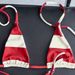 Women's Wide Striped Print Two Piece Swimsuit Set Tie Up Bra Top And Swim Trunks_ecoleips.com