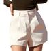 High-Waisted Wide-Leg Linen Shorts With Pockets - Flowy Casual Summer Shorts For Women, Comfortable Elastic Waistband, Loose Fit Trousers_ecoleips.com