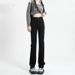 Black Slim-fit Straight-leg Jeans Women, 2025 New Autumn High-waisted Slimming Wide-leg Cigarette Pants For Pear-shaped_ecoleips.com