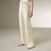 Women's Solid Color Satin Trousers American Style Comfortable Mid Waist Straight Leg Casual Fashion Spring Summer_ecoleips.com