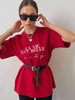 Summer American Ins Mid-length Temperament Printed T-shirt Street Personality Women's Letters Versatile Cotton Short-sleeved Top_ecoleips.com