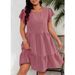 Women's Clothing Large Size Round Neck Lotus Leaf Sleeve Waist Holiday Leisure Temperament Dress_ecoleips.com