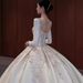 Women's Clothing Satin Wedding Dress Bride Heavy Luxury Retro Long Sleeve High End Main Yarn On The Run Princess Petite_ecoleips.com