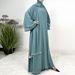 Women's Clothing New Chiffon Diamond Stripe Big Trumpet Sleeve Long Skirt Robe Dress Female Cardigan Suit National Costume 4618_ecoleips.com