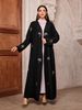 Women's Muslim Robe Elegant Long Sleeve Sequin Cardigan 2025 Saudi Arabian Fashion_ecoleips.com