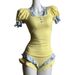 Women's One Piece Swimsuit with Puff Sleeves Slimming Design for Youthful Cute Style Perfect for Hot Springs And Beach_ecoleips.com