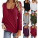 Women's Long Sleeve T-Shirt Button Up Casual Top Solid Color Autumn Fashion For Women_ecoleips.com
